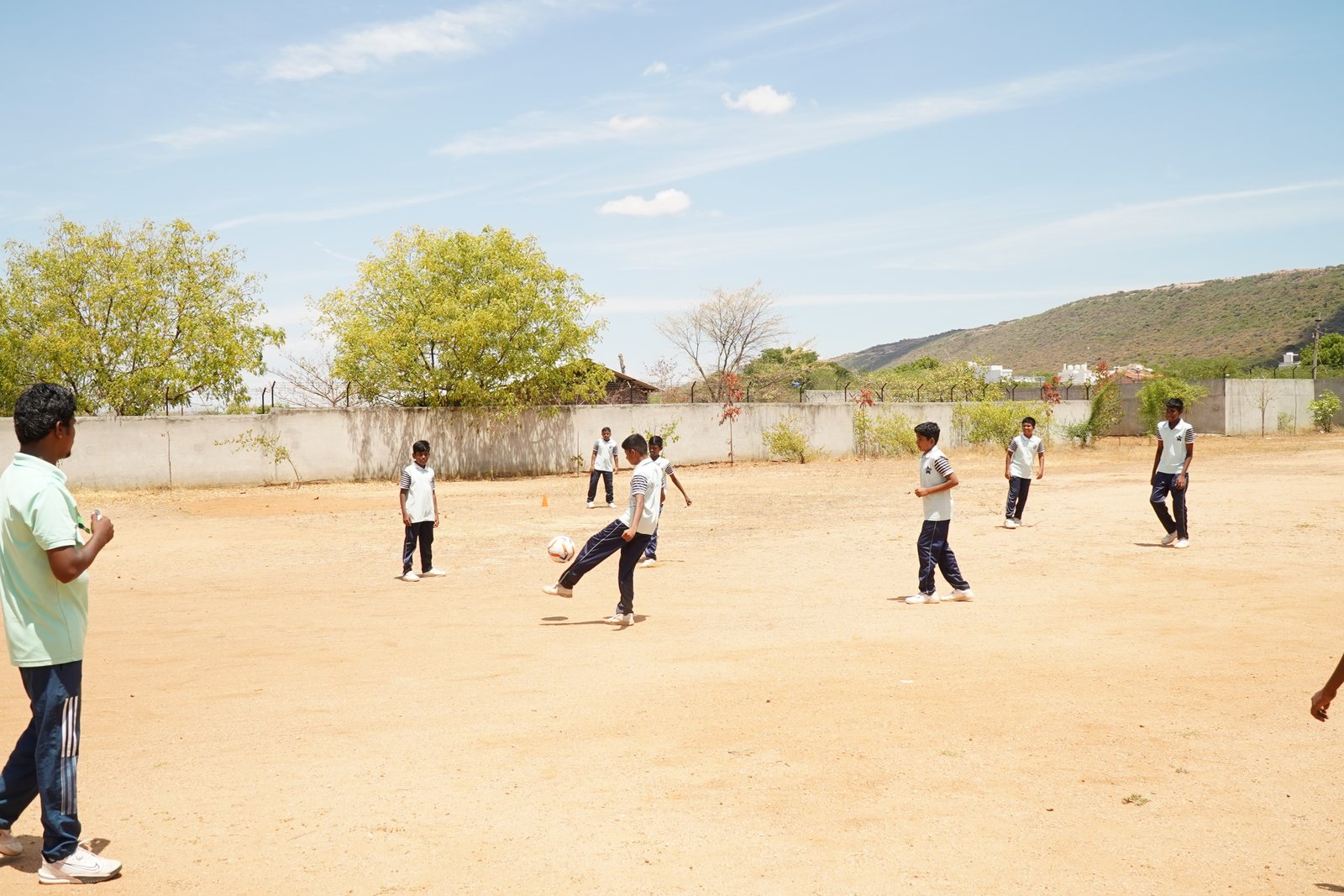 Spacious school playground